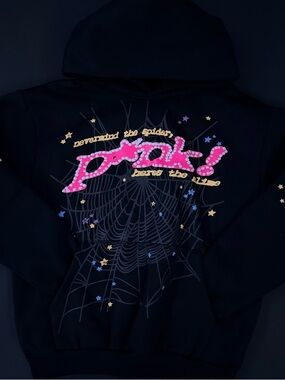 Men's Black spider p!nk hoodie